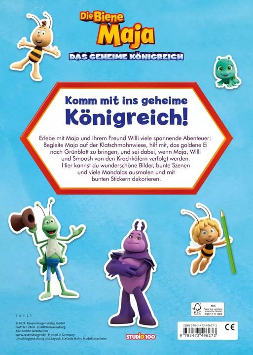 Actual product image Ravensburger Die Biene Maja: Mein Sticker-Malbuch zum Film (German, Studio 100 Media GmbH, 2021)