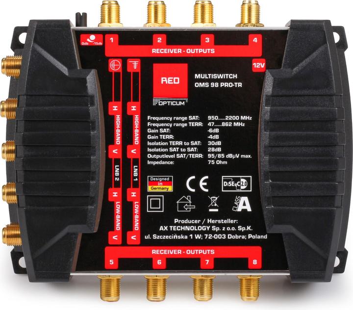 Opticum Multiswitch OMS 9/8 PRO-TR (Multischalter)