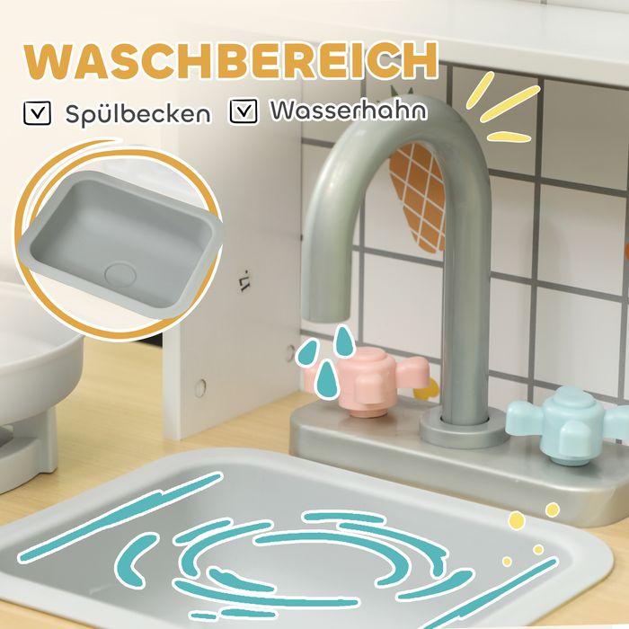 Image du produit Swisshandel24 Kinderküche, Spielküche mit Lichtern, Geräuschen, Kaffeemaschine, Weiss
