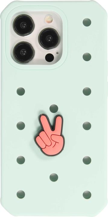 Immagine prodotto PhoneLook Stickers tendance 3D pour coque en silicone avec trous Peace Hand Sign