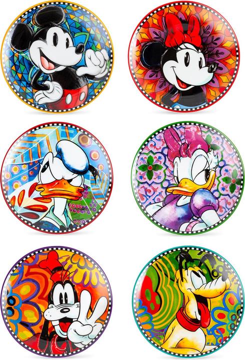 Egan Piatto da colazione e da dessert Disney Mickey 6 pezzi, Multicolore (6 x, 19 cm)