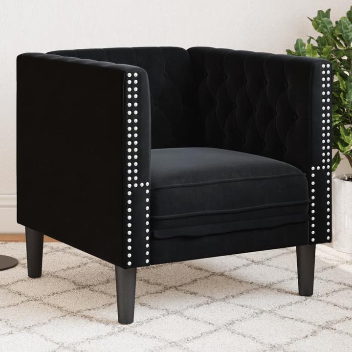 Produktbild VidaXL Chesterfield Sessel Loungesessel Clubsessel Sofa Polstersessel Schwarz