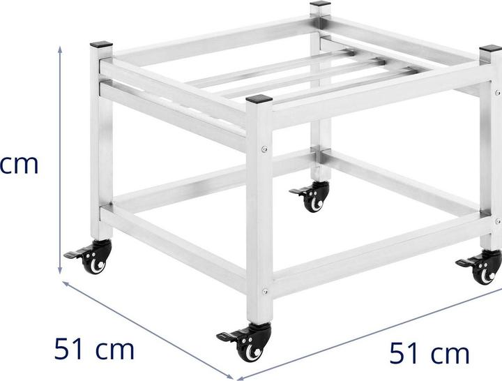 Produktbild Royal Catering Edelstahlwagen mit Rollen für Brau- oder Gärkessel Edelstahl 45 x 45 cm 150 kg