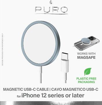 Immagine prodotto Puro Cavo di ricarica magnetico USB-C Magsafe - Ładowarka bezprzewodowa indukcyjna 15W (niebieski) (15 W)