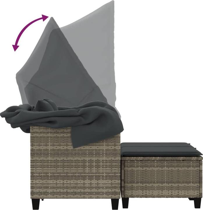 Produktbild VidaXL Gartensofa 2-Sitzer mit Dach und Hockern