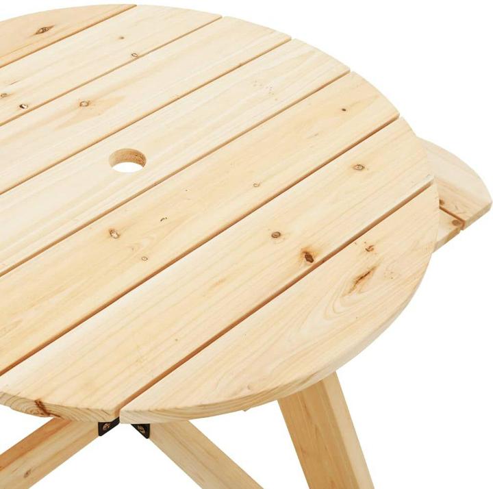 Produktbild VidaXL Picknicktisch für 4 Kinder mit Schirmloch Rund