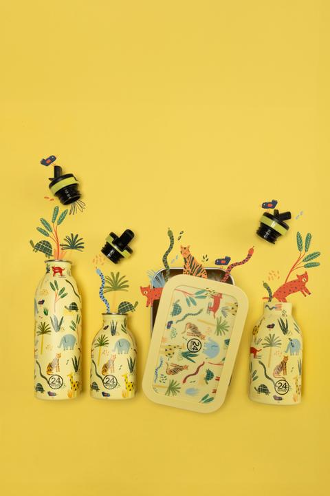 Image du produit 24 Bottles Thermosflasche Clima 330 ml, Gelb/Mehrfarbig, Jungle Friends (0.33 l)