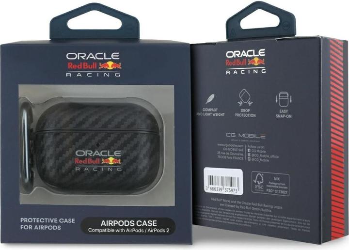 Actual product image Red Bull Case PU Carbon Logo for AirPods Pro 2 black