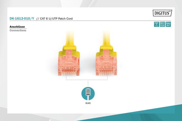 Produktbild Digitus U-UTP Patchkabel, PVC AWG 26/7, Länge, Farbe (U/UTP, CAT6, 1 m)
