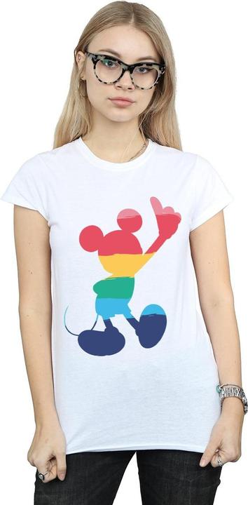 Actual product image Disney Womens/Ladies Mickey Mouse Rainbow Pose Cotton T-Shirt (L)