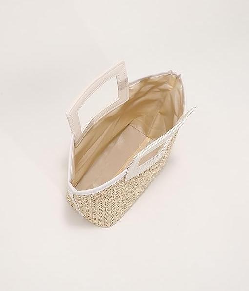 Image du produit Only-Bags.Store Sac à main en paille tissée, sac fourre-tout style boho, sac d'été pour femmes, sac à main en