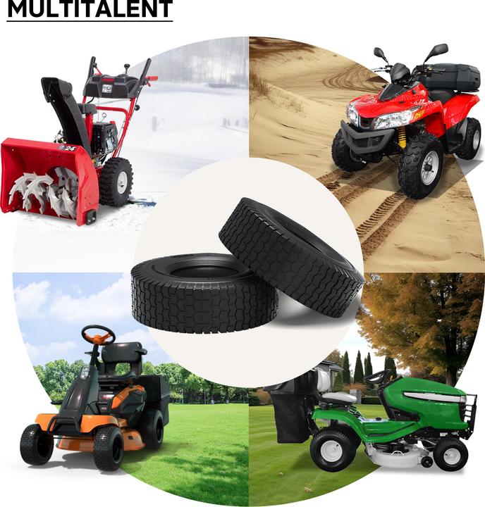Image du produit Wiltec Pneu pour tracteur à pelouse 16x6.50-8 4pr avec chambre à air et valve coudée tondeuse à gazon (Tracteur de pelouse, Accessoires pour tracteurs)
