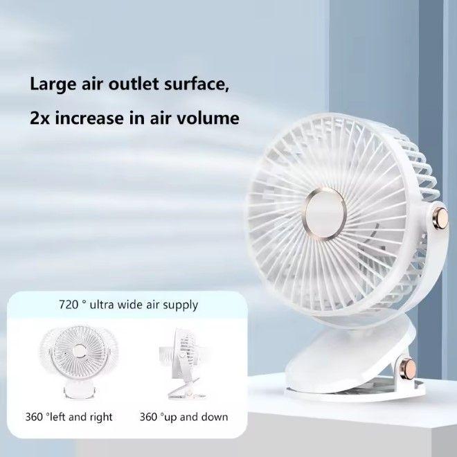 Produktbild MU Classic 6 Zoll Ventilator mit 5 Gewschwindigkeitsstufen und 1200mAh Akku (45 dB)