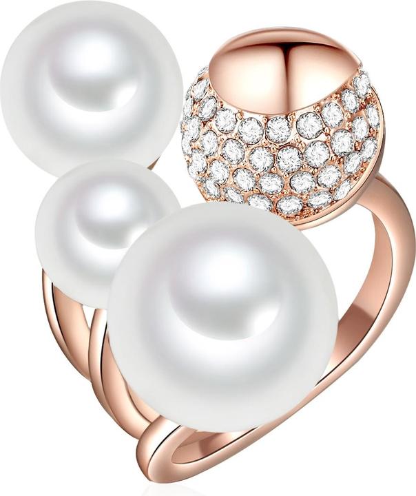 Lulu & Jane Damen Messing Glas Muschelkernperle roségold - 29485