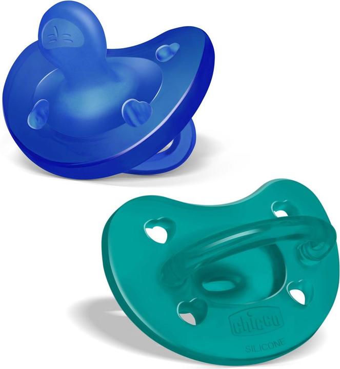 Actual product image Chicco Physiological soother PHYSIOFORMA SOFT, BLUE, silicone, 2 pieces - 16-36m (2 x, 16 - 36 M.)