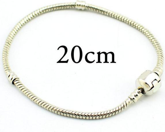 Immagine prodotto Hermex Bracciale placcato argento per perline / Charms - 20cm Argenteo (20 cm, Lega metallica)