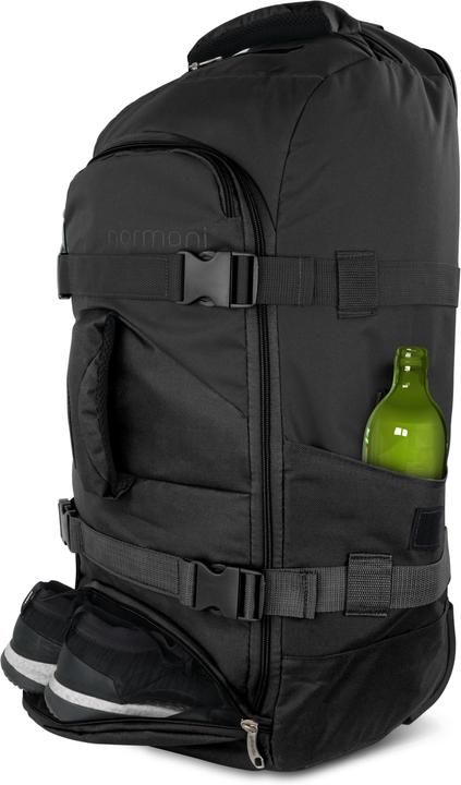 Produktbild Normani Reisetasche „Melano“ mit Rucksackfunktion und Regenüberzug Schwarz (60 l, M (50 - 90l))