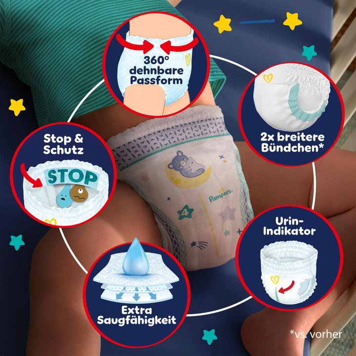 Actual product image Pampers Baby-Dry Night Pants (Size 4, Monthly box, 180 Piece)