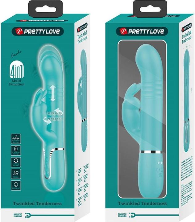 Actual product image Pretty Love Coale Rabbit Vibrator Beads Aqua Green