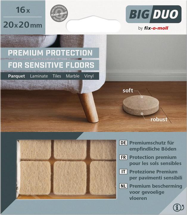 Fix-o-moll Parquet gliders (Parquet floor gliders, 16 Piece)