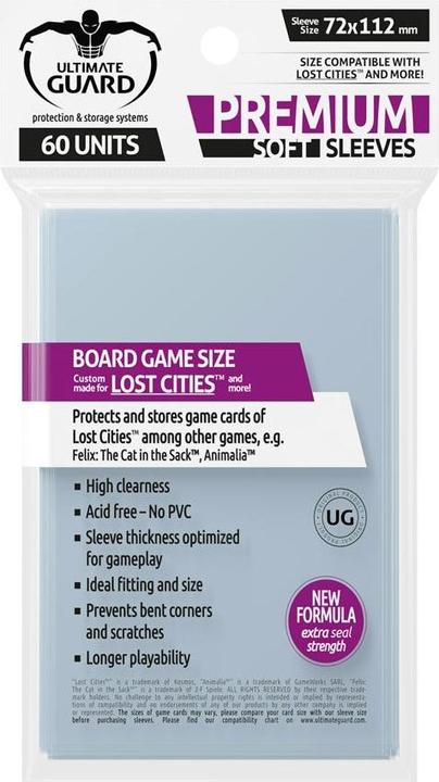 Produktbild Ultimate Guard UGD010286 - Premium 60 Kartenhüllen für das Brettspiel Lost Cities