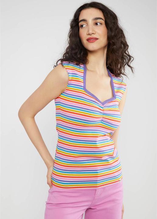 coral rainbow stripes