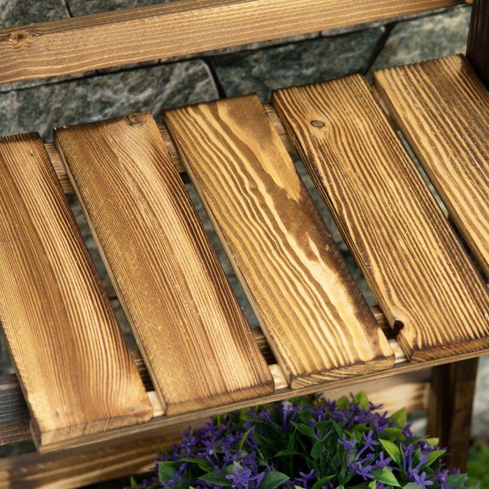 Actual product image Outsunny Plant staircase Flower staircase Plant shelf 3 steps Fir wood Dark brown 40 x 37 x 93 cm