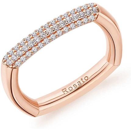Image du produit Rosato Élégante bague en bronze avec zircons Bianca RZBI32 - Circuit : 56 mm (56, Argent 925)