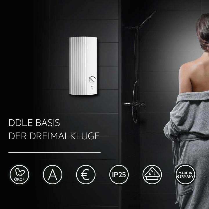 Produktbild AEG Haustechnik DDLE Basis 18/21/24 kW Elektronischer Durchlauferhitzer, Temperaturwahl durch Anwendungssymbole