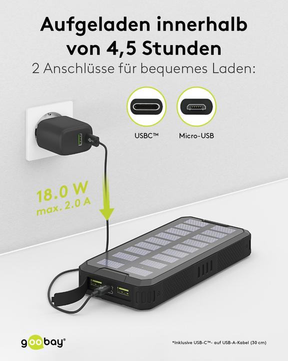 Immagine prodotto Goobay QC/PD Solare (20000 mAh, 18 W, 74 Wh)