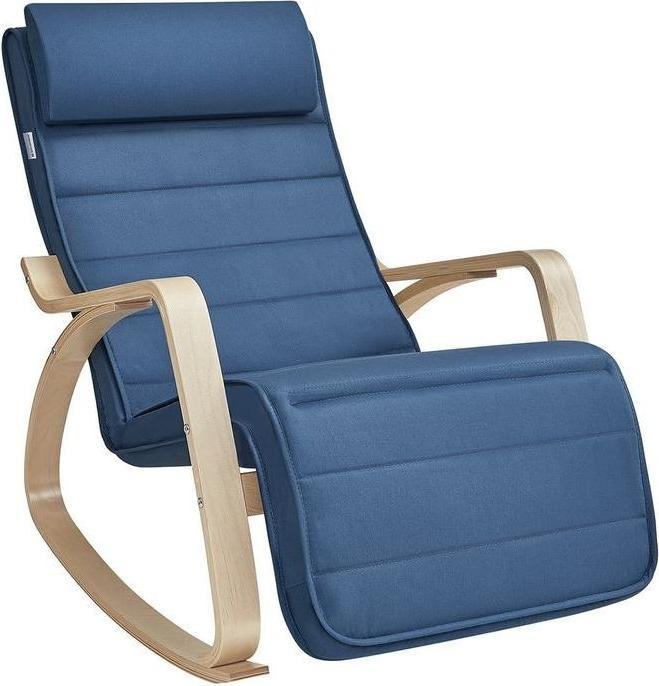 Productafbeelding Songmics Schommelstoel blauw bruine stof