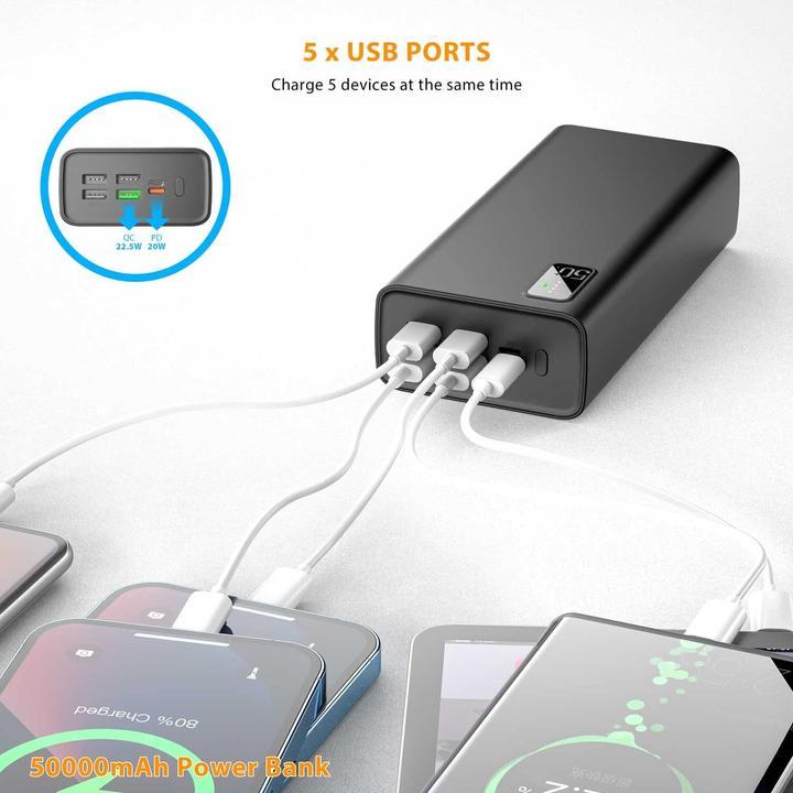 Actual product image Toospon Portable Charger (50000 mAh, 22.50 W)