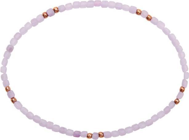 Actual product image HCA Armband - "Harmony of nature" - Lavendel Fluorit - rosévergoldet (17 cm, Gemstone combined with stainless steel spheres)