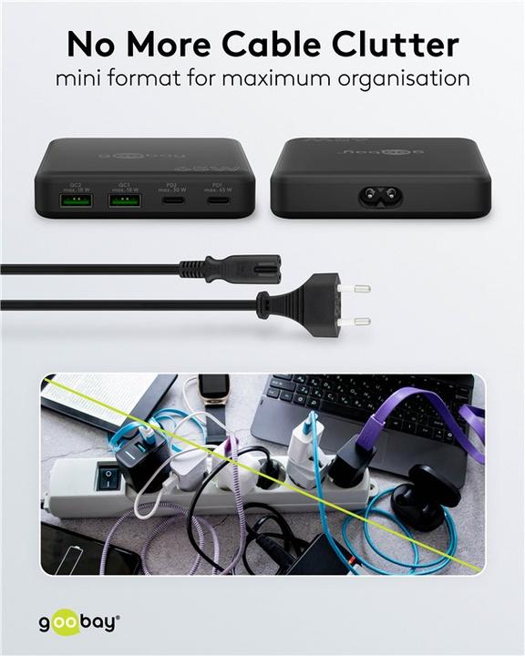 Actual product image Goobay Multiport 4x Table Charger (65 W)