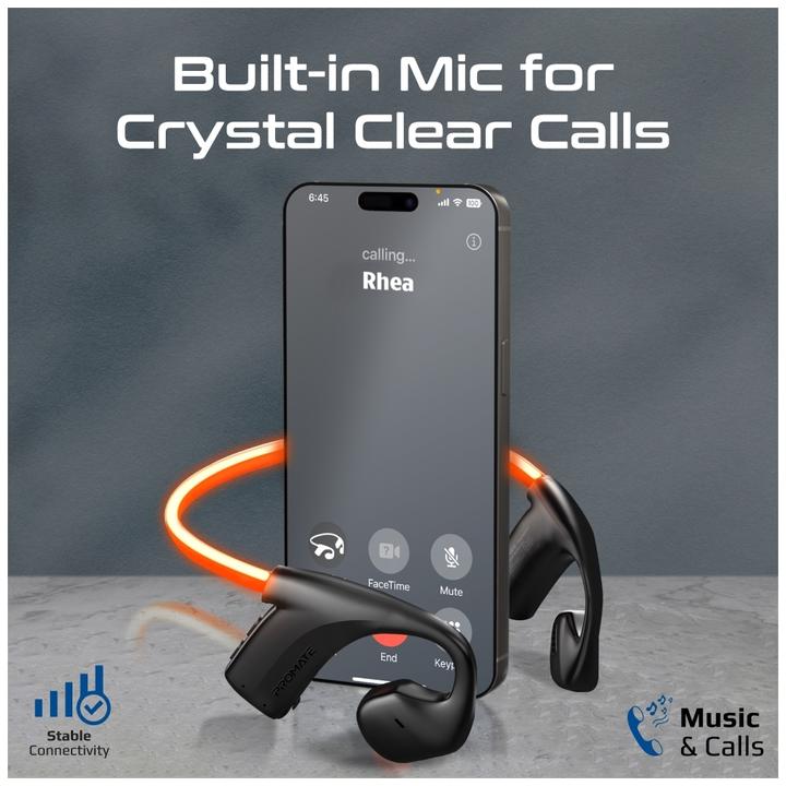 Produktbild ProMate RippleGlow-Black Bluetooth Kopfhörer (18 h, Kabellos)