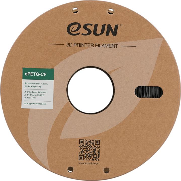 Produktbild eSUN ePETG-CF Carbon Schwarz Filament 1.75mm 1Kg (PETG, 1.75 mm, 1000 g, Schwarz)