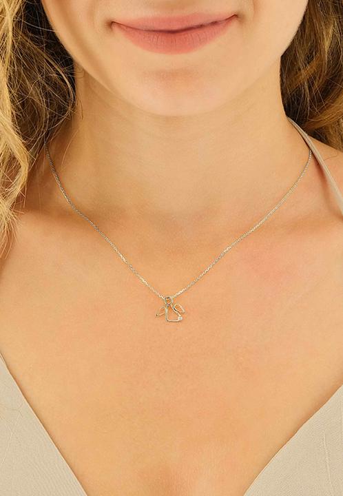 Image du produit Muau ange pendentif or blanc 750 diamant 0.0075ct. 13x15mm (950 Platine)