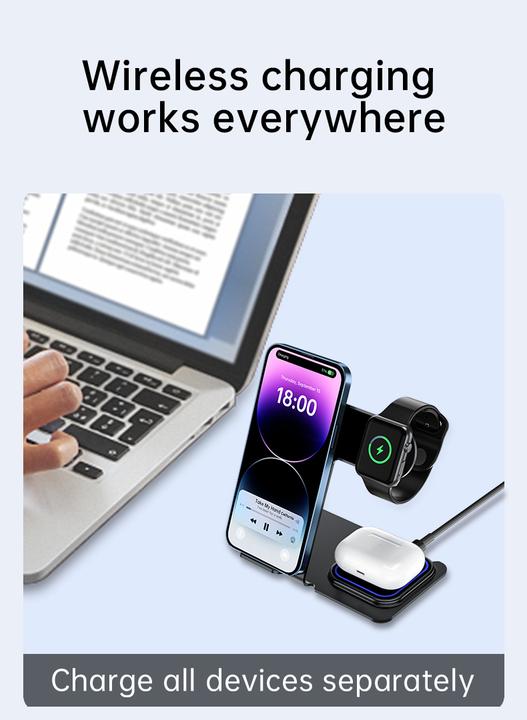 Actual product image Veger Y9 Wireless Charger for mobile/ smart watch/ iPod (20 W)