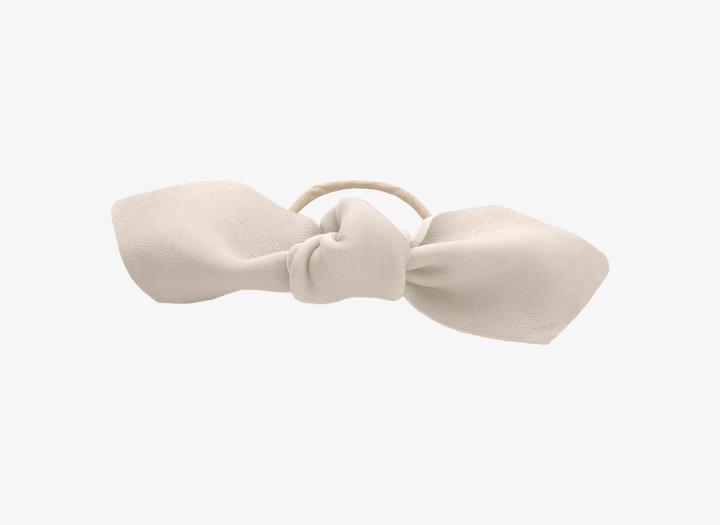 Actual product image Corinne World - Leather Bow Big Hair Tie Cream (Hair tie)