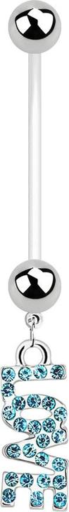 Produktbild Star Piercing Banane Schwangerschaft mit Love aqua (Bioflex, Chirurgenstahl 316L, ohne Messing)