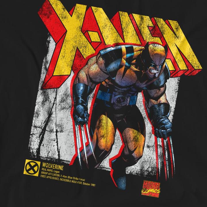 Actual product image Unisex Adult X-Men Wolverine Infographic T-Shirt (S)