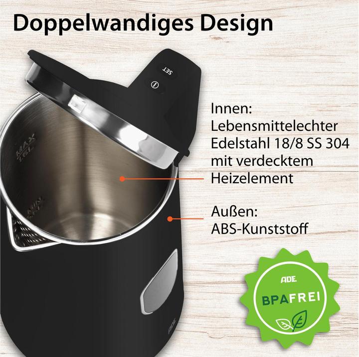 Actual product image ADE Kettle KG2100-2 Black (1.50 l, EU plug)