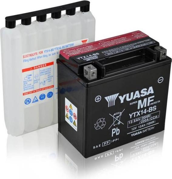 Produktbild Yuasa YTX14-BS AGM Motorradbatterie (12 V, 12.60 Ah, 200 A)