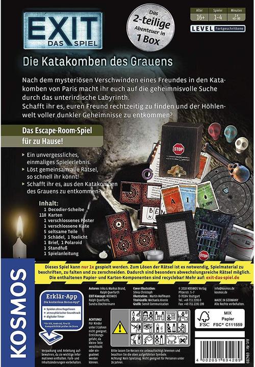 Image du produit Kosmos Sortie - Les catacombes de l'horreur (Allemand)
