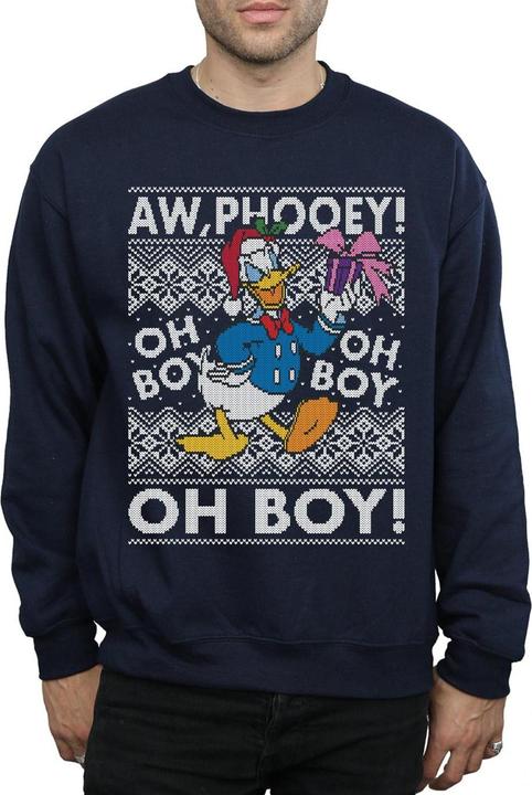 Actual product image Disney Mens Donald Duck Christmas Fair Isle Sweatshirt (XL)