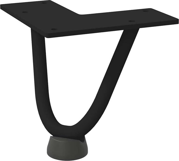 Produktbild VidaXL Haarnadelbeine 4 Stk. Schwarz 10 cm Massivstahl Hairpin Tischbein