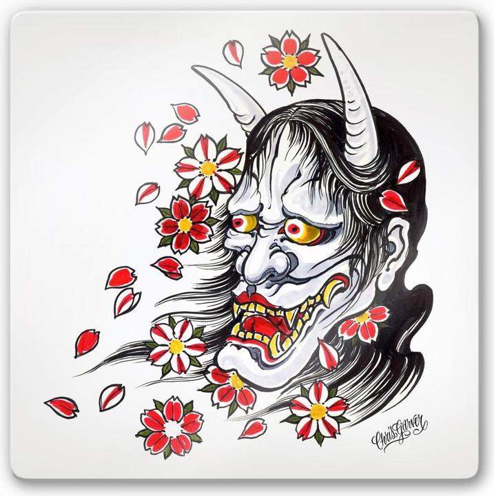 Produktbild Miami Ink Hannya Maske (30 x 30 cm)