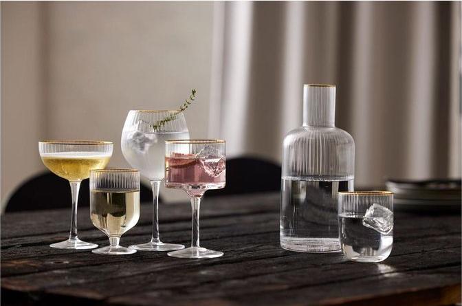 Actual product image Lyngby 65 cl - Glass - Clear/goulded edge (6.50 dl, 4 x, Gin glasses)