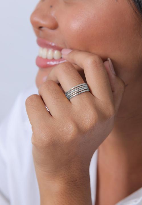 Image du produit Elli Bague à ruban, Geo, Set de bagues (52, Argent 925)