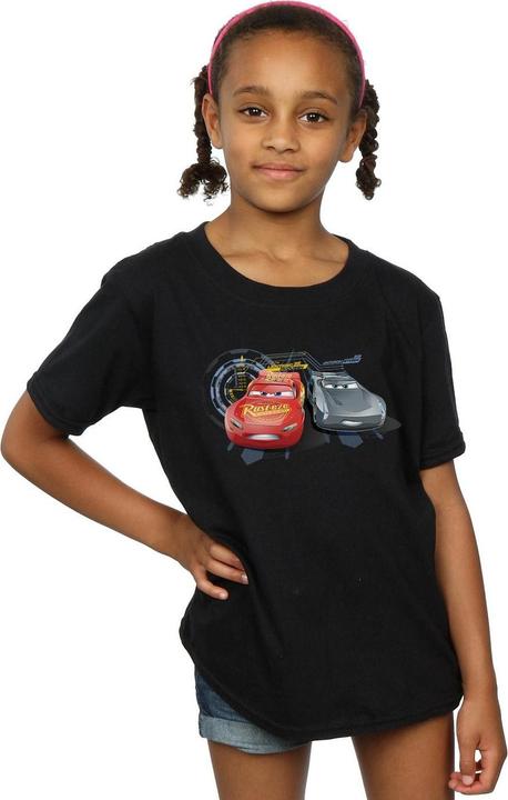 Actual product image Disney Girls Cars Lightning Vs Storm Cotton T-Shirt (152, 158)
